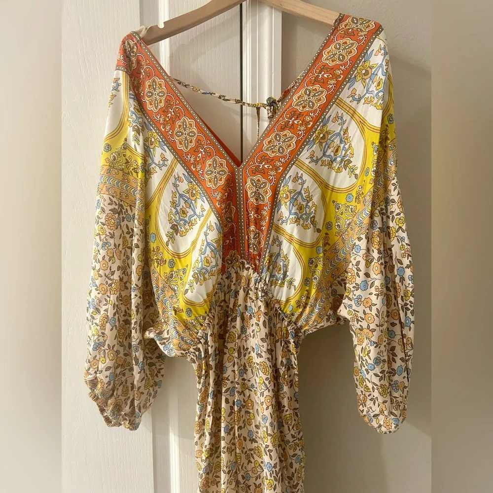 Umgee Mixed Print Long Sleeve Dress Size Large